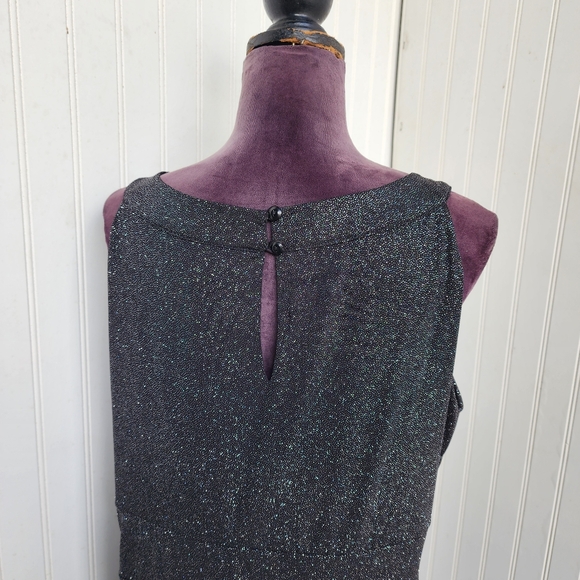 Enfocus Long Evening Dress Special Occasions Shimmer Glitter Black Silver 20W - Picture 7 of 14